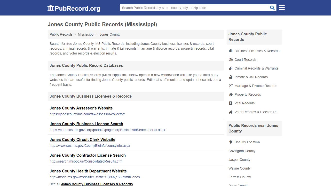 Free Jones County Public Records (Mississippi Public Records)